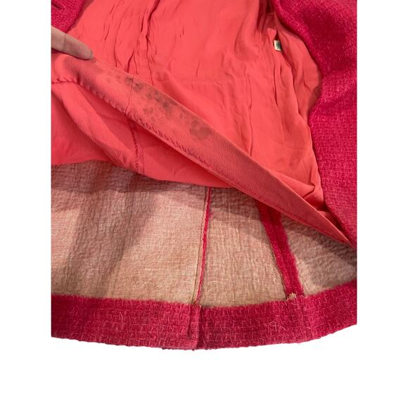 Vintage 1960s Pink Double Breasted Wool Woven Coat Women's XS/S Notch Collar - Picture 8 of 13